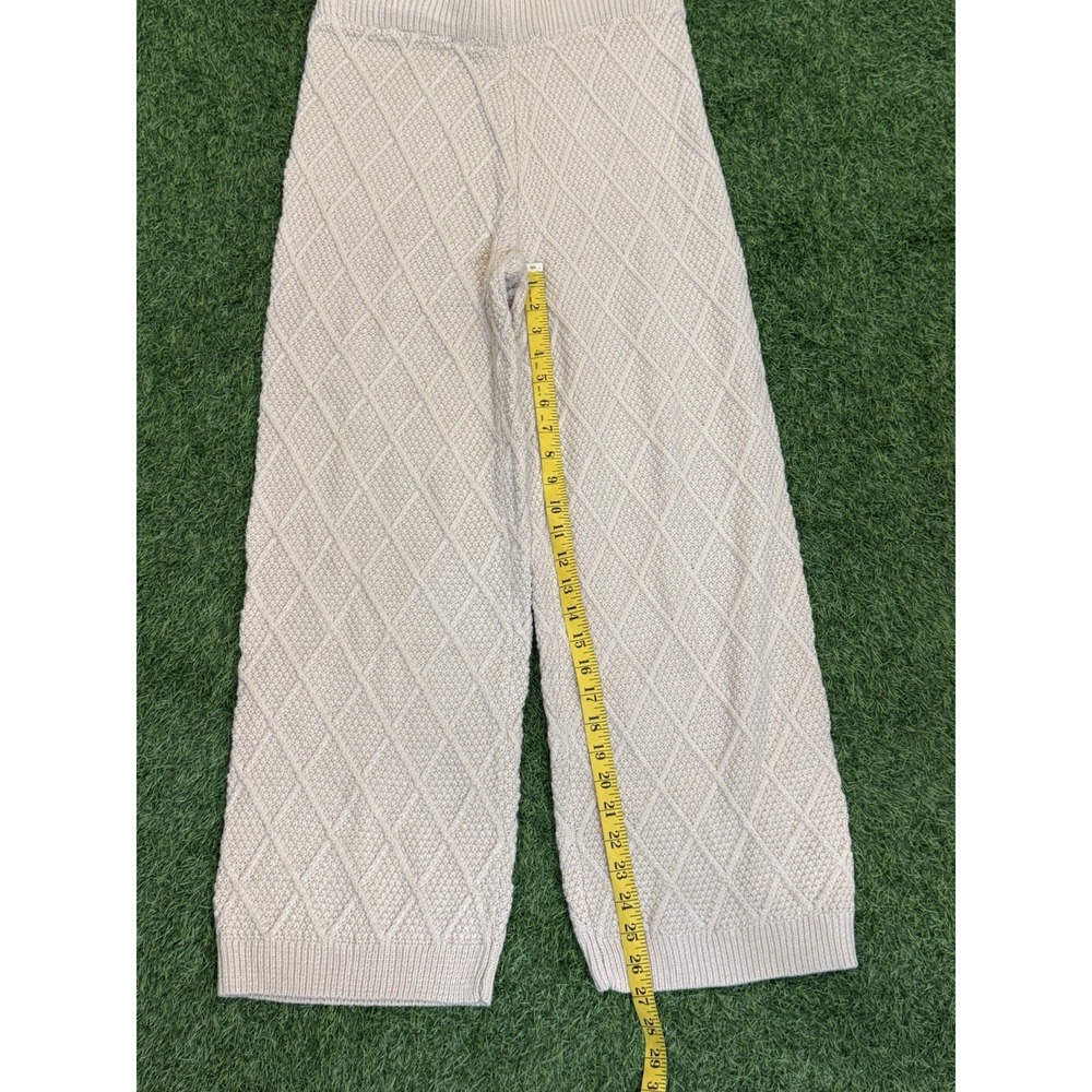 Womens Knit Set Medium Tan Neutral Two‎ Piece Crop Top Flare Pants NWT Baevely - Picture 10 of 12